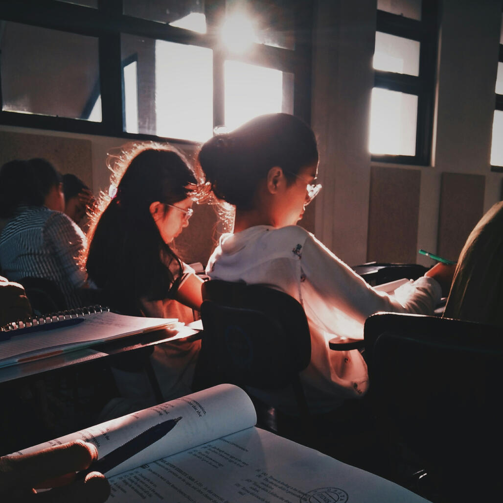 Students sitting IELTS test